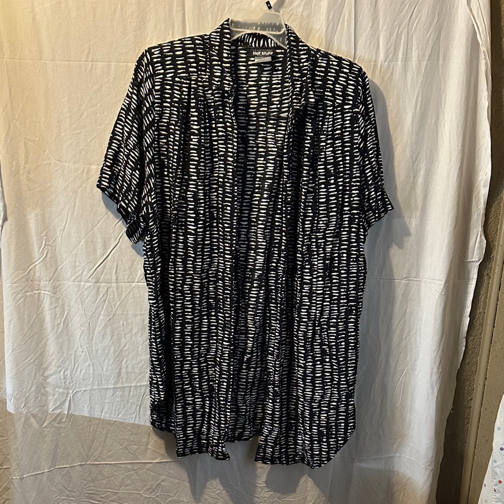 Black and White Button Down Shirt